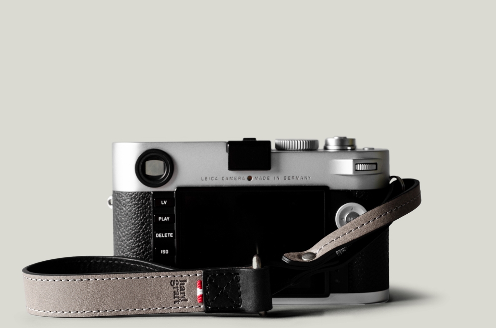 Picture of Hardgraft Slide Camera Wrist Leather Strap. Off Grey